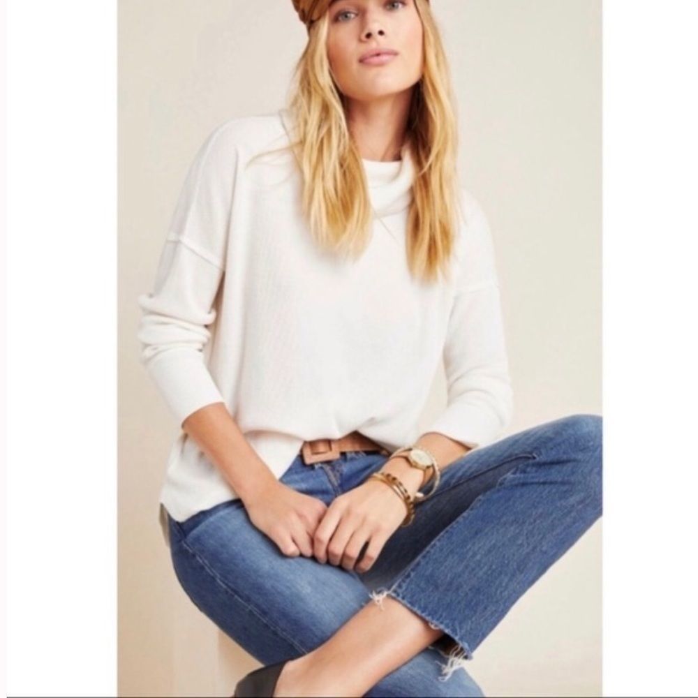Anthropologie Maeve Ainsley Turtleneck Thermal Top - Picture 2 of 15